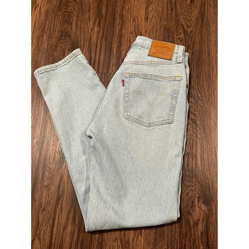 Levis Premium 501 Original Fit Light Wash High Rise Button Fly Jeans sz 24x30